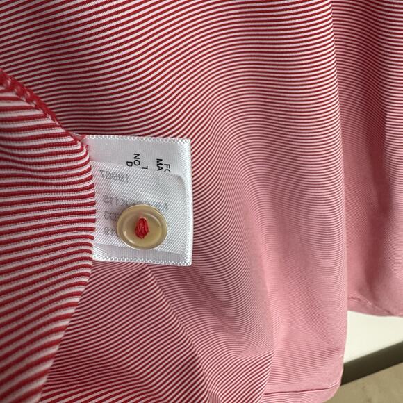 Peter Millar Summer Comfort Golf Polo Short Sleeve Collar Red Stripe Men XL Logo - Picture 12 of 12